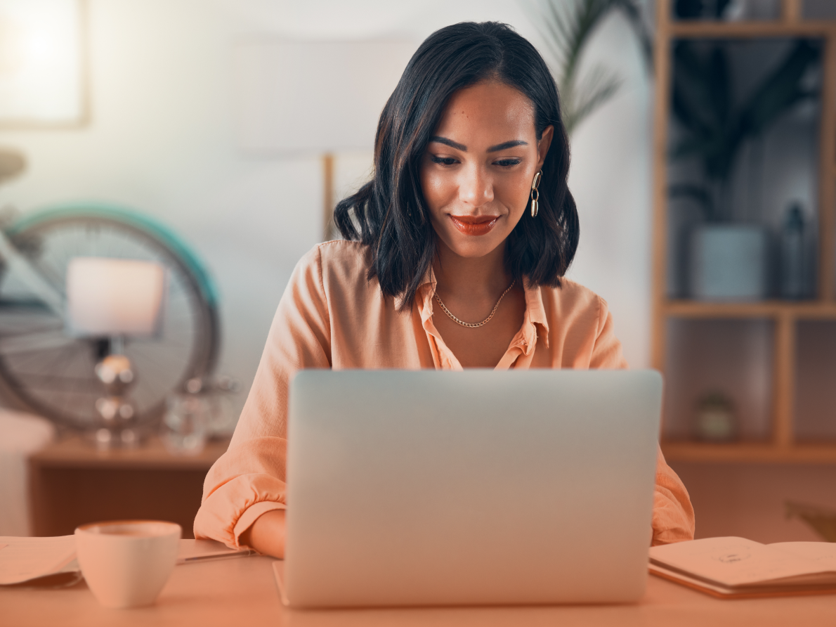Professional female using laptop computer