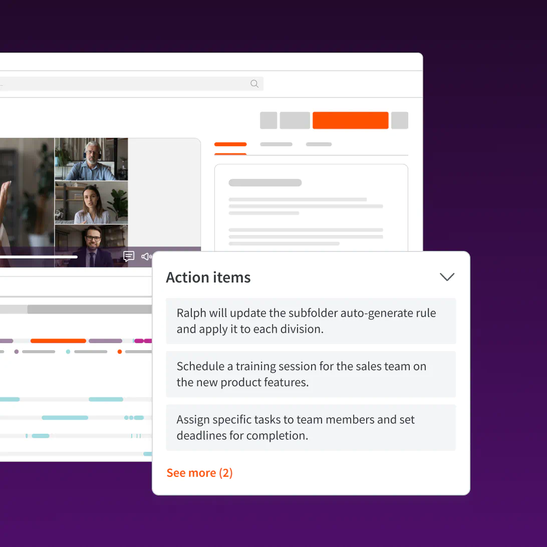 A screenshot of meeting analytics by content.