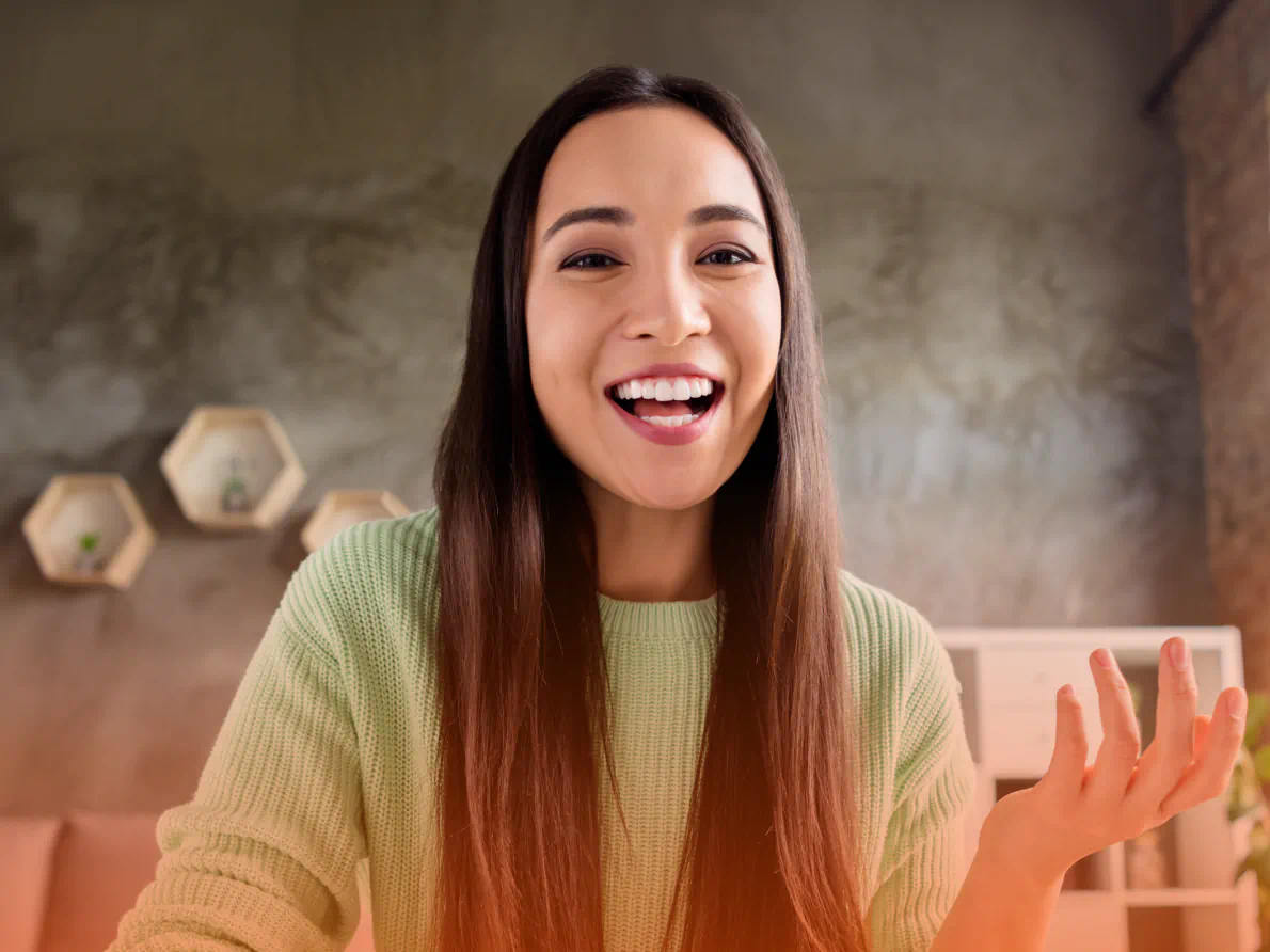 Woman giving presentation