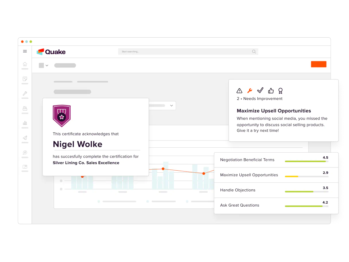 Screenshot of a seller's certification tracking.