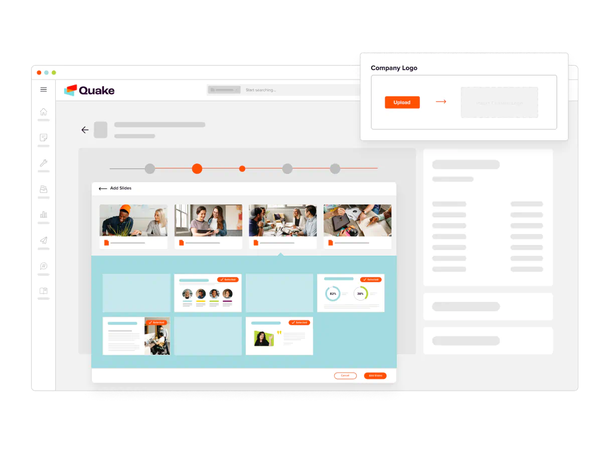 Sales content management screen